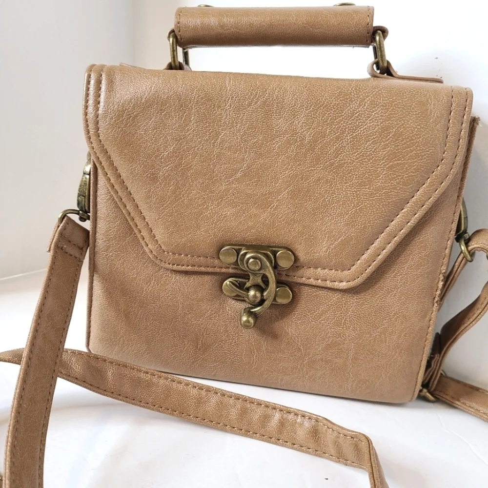 Tan Square Crossbody Bag - Picture 3 of 8